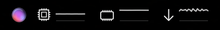 Brello’s icon in the menu bar with its readings as graphs: processor, memory and the network down, each over the last 40 seconds.